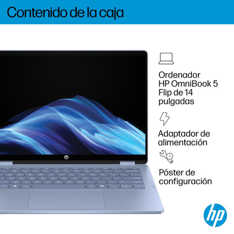 EAN 0199251120251 - HP OmniBook 5 Flip 14-fp0021ns Intel Core 7 150U Portátil 35,6 cm (14") Pantalla táctil 2K 16 GB LPDDR5-S imagen 4