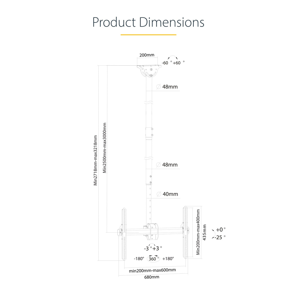 EAN 0065030870412 - StarTech.com FPCEILPTBLP soporte para pantalla de señalización 190,5 cm (75") Negro imagen 15
