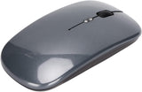 Raton Inalámbrico Recargable 2 En 1 Bluetooth + Usb 2.4g 1600 Dpi Ergonómico Gris