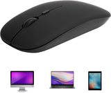 Raton Inalámbrico Recargable 2 En 1 Bluetooth + Usb 2.4g 1600 Dpi Ergonómico Negro