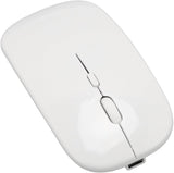 Raton Inalámbrico Recargable 2 En 1 Bluetooth + Usb 2.4g 1600 Dpi Ergonómico Blanco