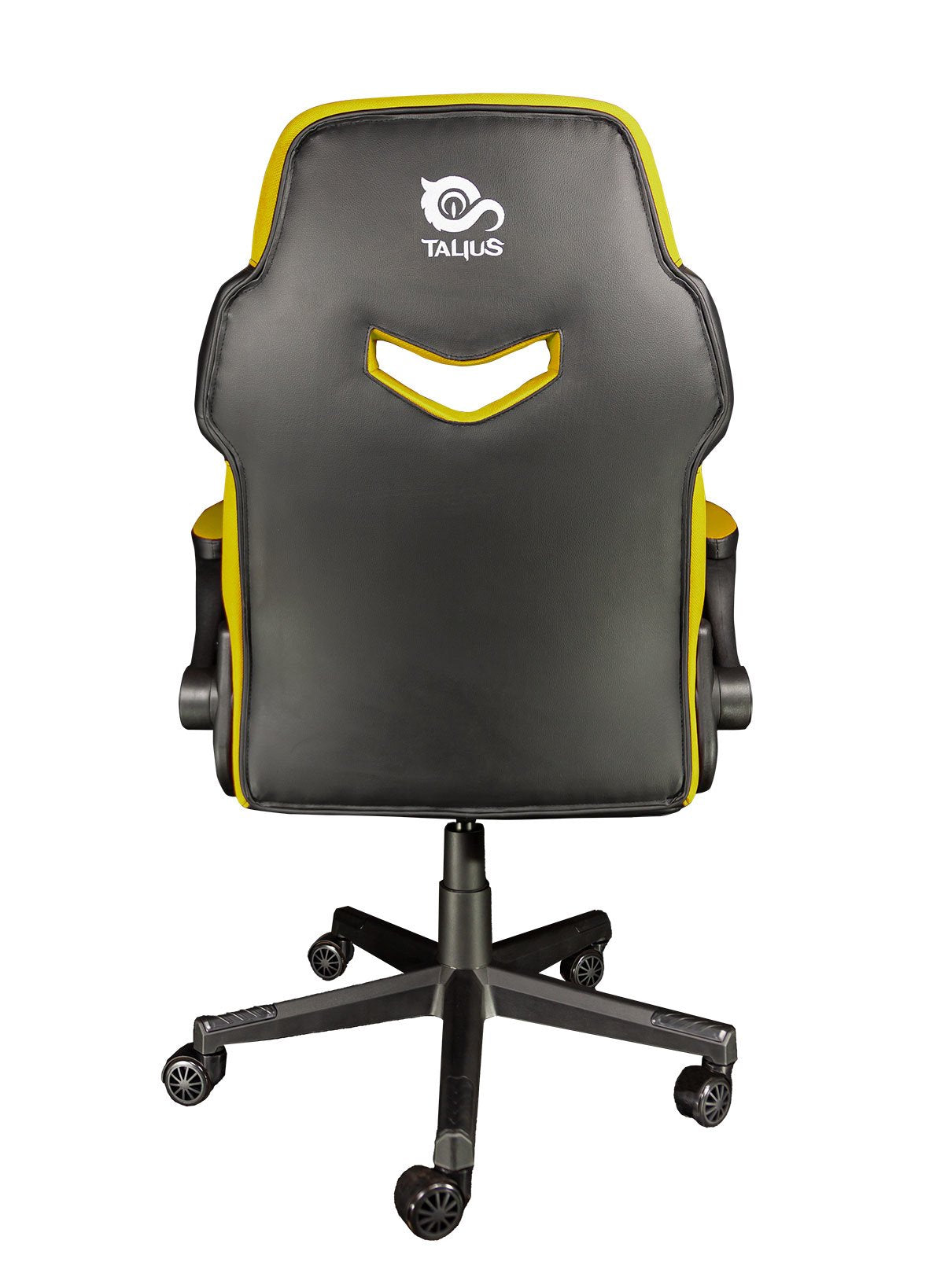 Talius Silla Crab Gaming Negr/Amarill, Brazos Fijos, Butterfly, Base Metal, Ruedas 60mm Nylon, Gas C