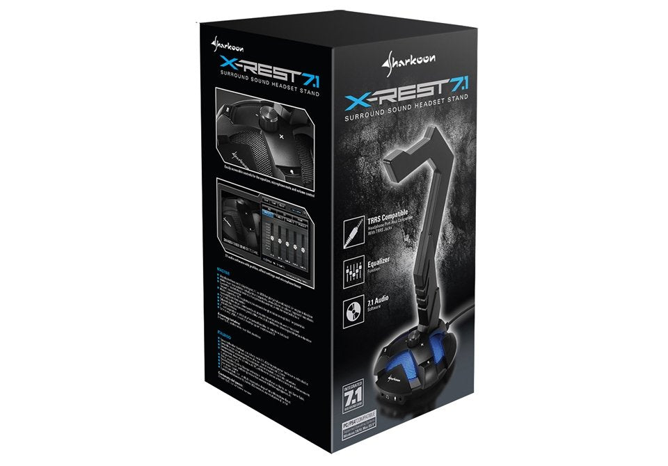Sharkoon Tarjeta Sonido X-Rest 7.1 Usb A Jack 3.5 Con Soporte Auriculares Ps4 / Pc / Notebook