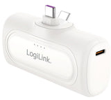 Bateria Externa Power Bank   5000 Mah, Conector Usb-C Integrado, Color Blanco  Lipo Logilink