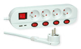 Roline 4-Fach Steckdosenleiste Mit Schalter, Ute Version, Usb-Charger A+C, 3 M