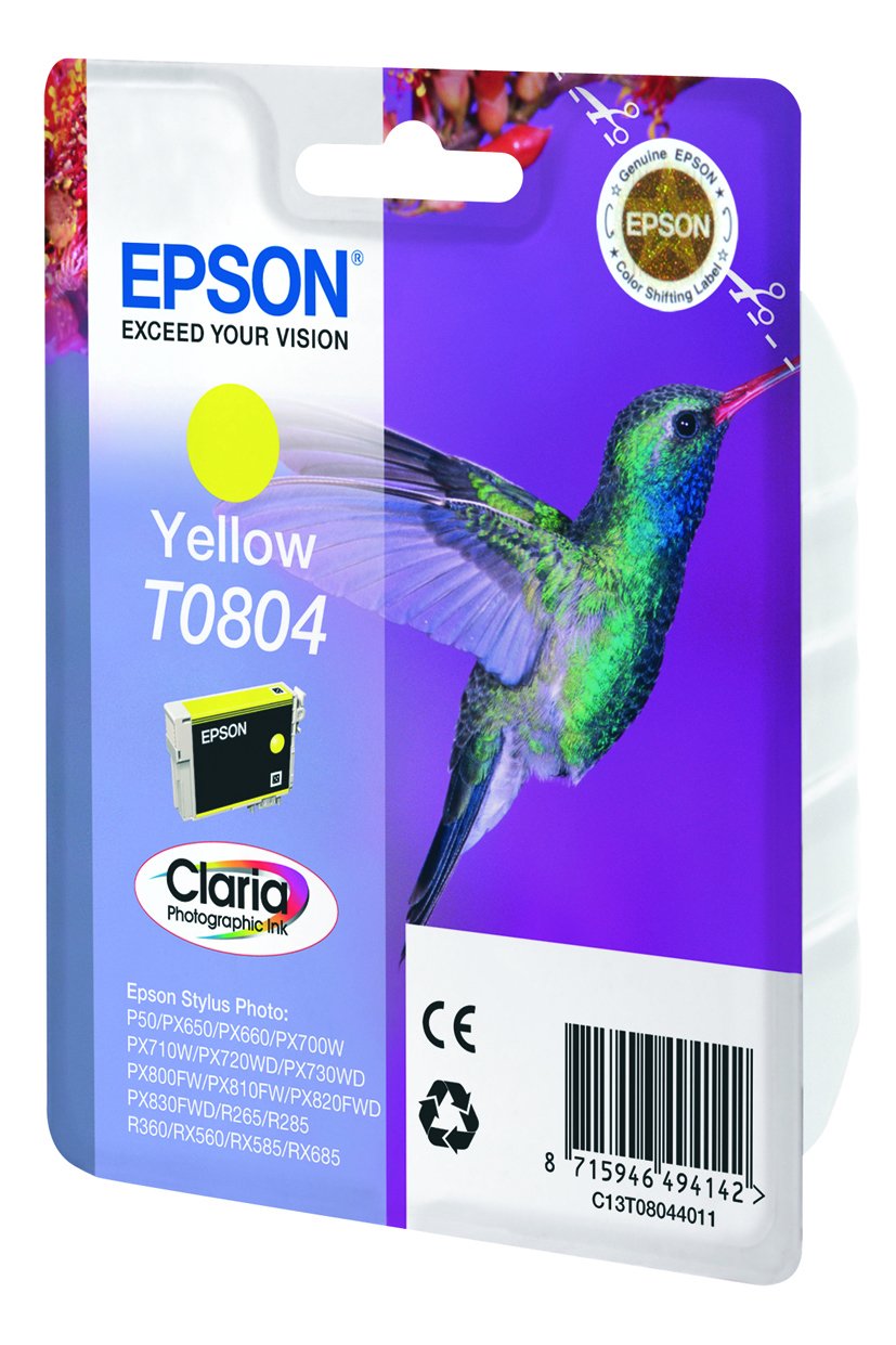Tinta Original Epson T0804 Yellow Para Epson Stylus Photo P50 , Px650 , Px660 , Px700w ,Px710w ,Px720wd