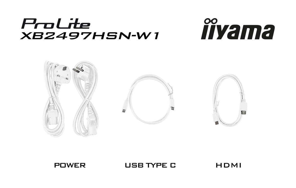 Iiyama Xb2497hsn-W1 (Prolite) - 23.8p Ips Fhd - 1ms - 350cd/Mâ² -  Hdmi-Dp Usb-C.Dock - Hub Usb - 2x2w - Ajustable- Blanco