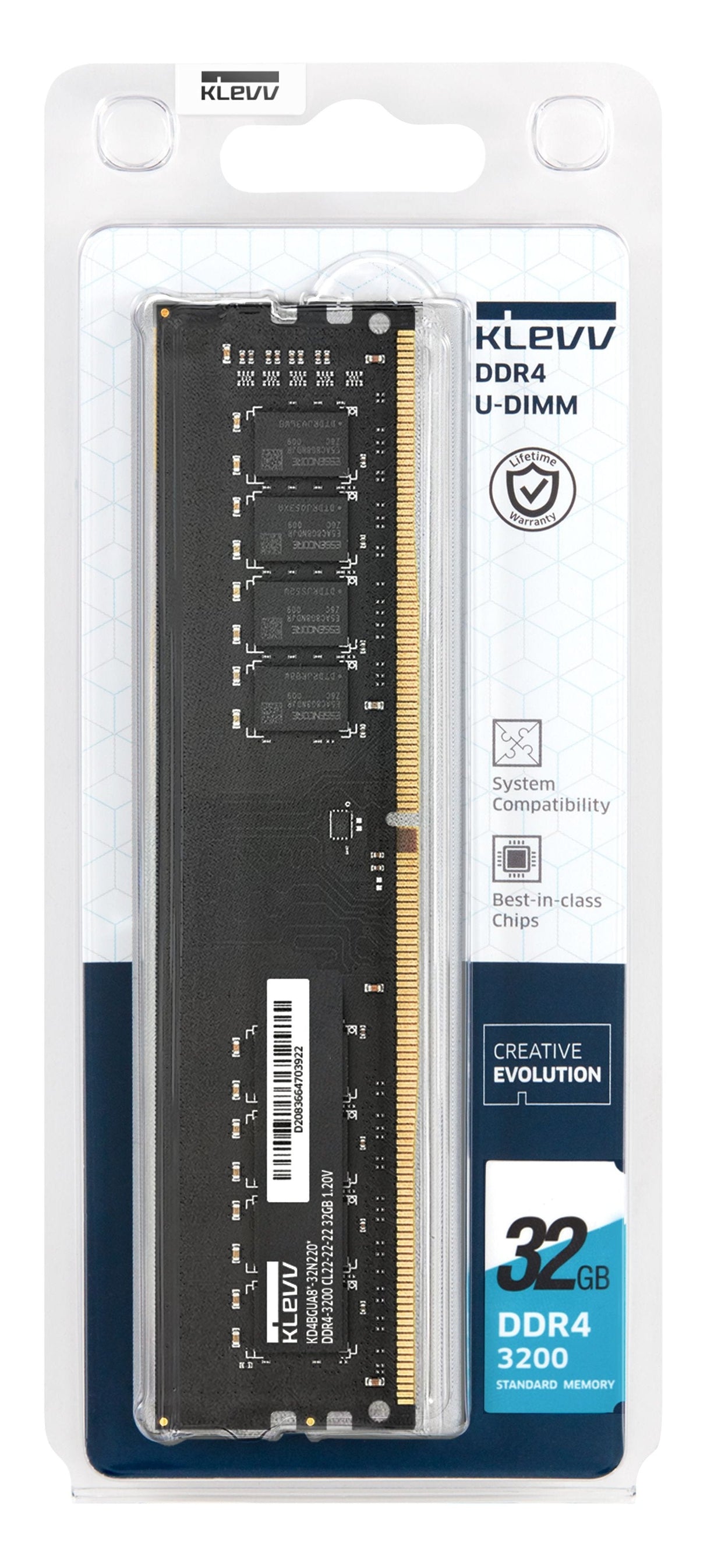 32 Gb Ddr4-Ram Pc3200 Klevv Cl22 1x32gb