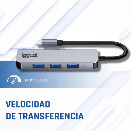 EAN 8435364319239 - iggual IGG319239 hub de interfaz USB 3.2 Gen 1 (3.1 Gen 1) Type-C 5000 Mbit/s Plata imagen 11