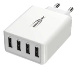 Ansmann Cargador Pared Usb 5v Dc 3000ma 30w 4xusb Blanco