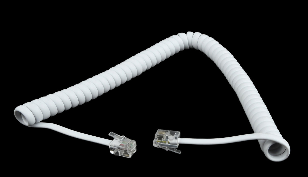 Gembird Cable Telefónico Espiral, Rj10 (4p4c), 2m, Blanco
