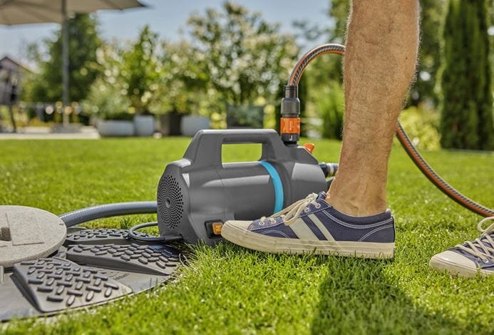 Gardena Garden Pump 4100 Silent, Juego De Mangueras De Aspiración (Gris Oscuro/Turquesa, 550 Vatios, Modelo 2023) 09052-20