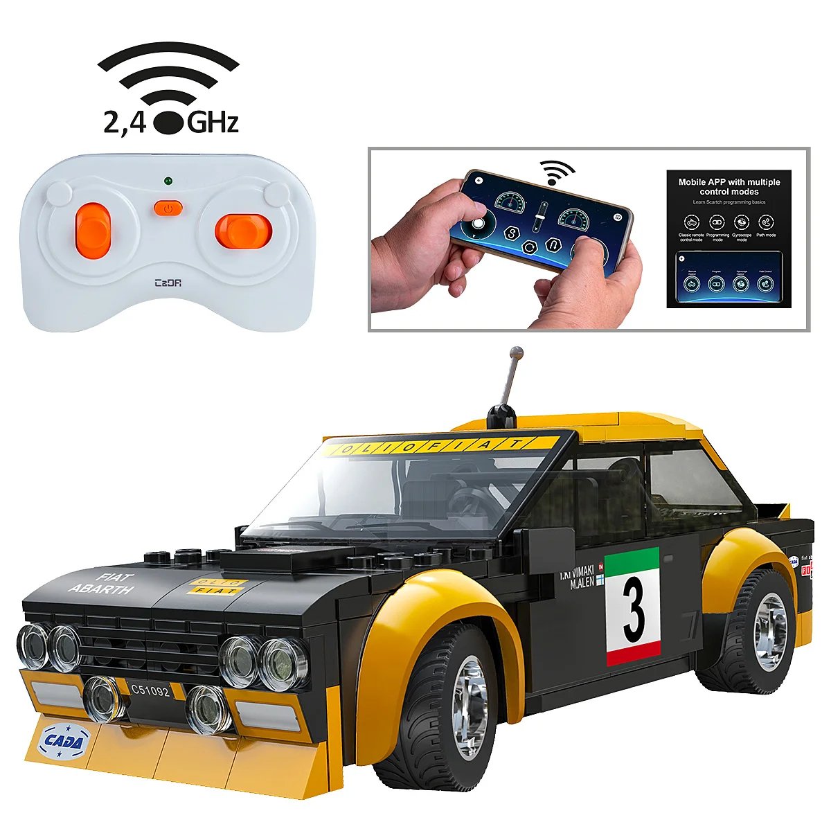 Jamara Cada Fiat Abarth 1:20 2,4ghz Bricks Negro 6+