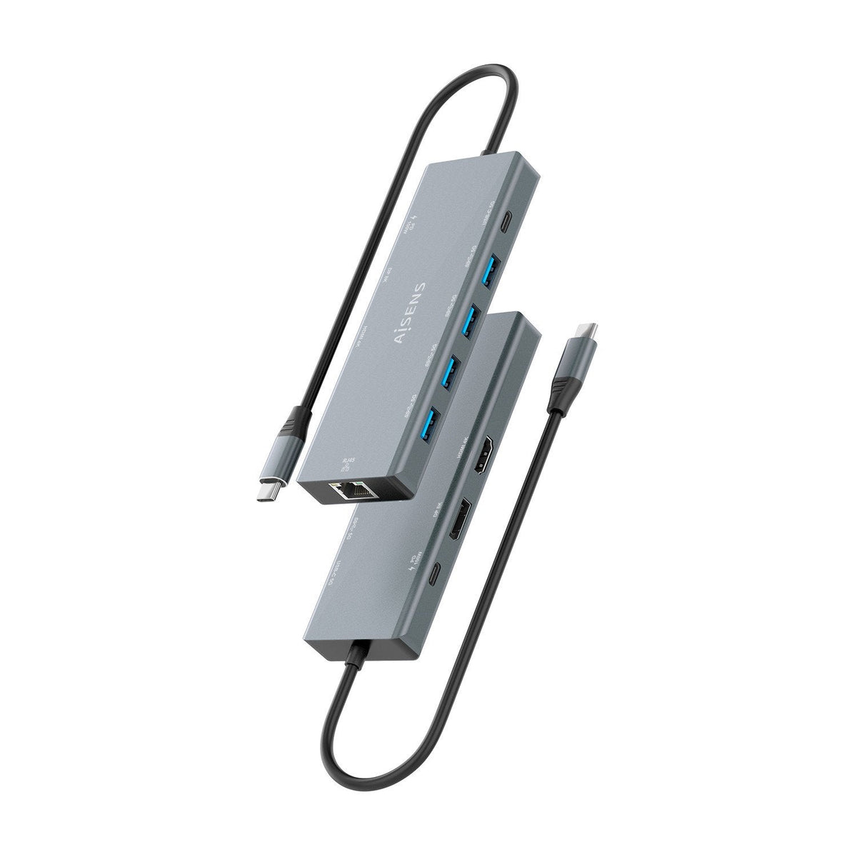 Docking Usb Tipo-C Aisens Asuc-9p051-Gr 1xdisplayport 1xhdmi 4k 4xusb 1xusb Tipo-C 1xrj45 1xusb Tipo-C Pd Gris