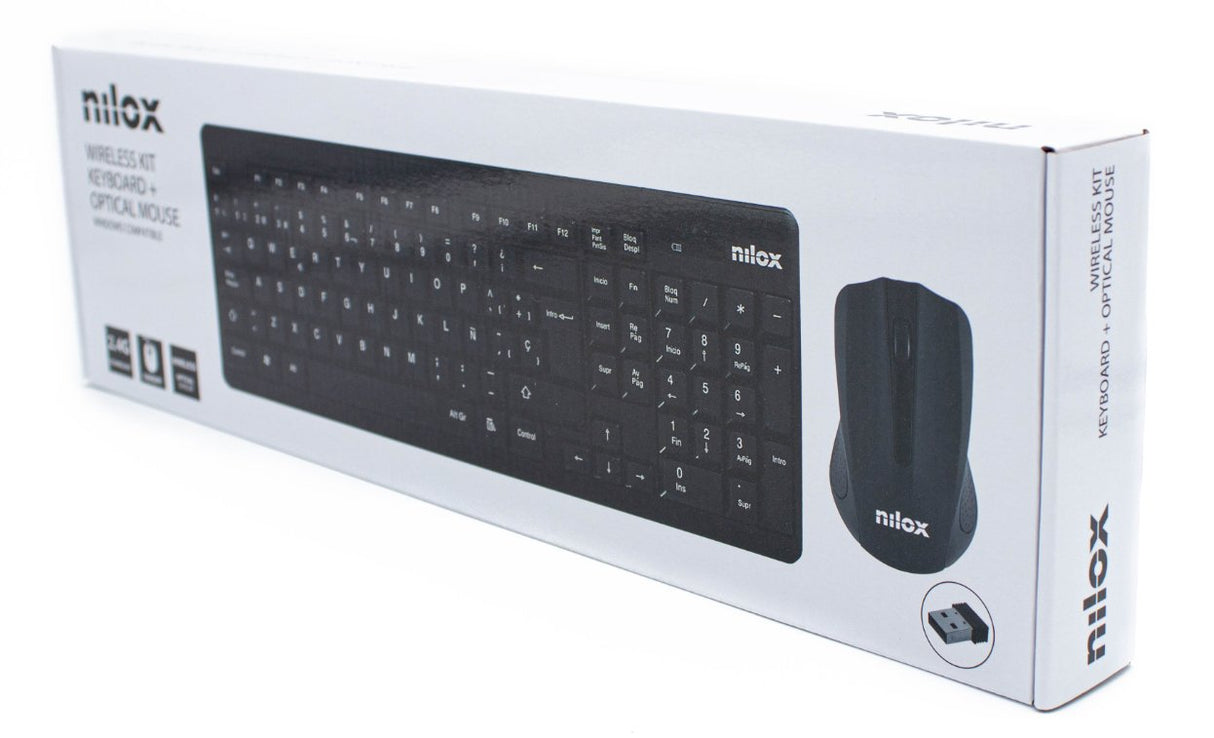 EAN 8436556146152 - Nilox NXKMWE0001 teclado Ratón incluido Universal RF inalámbrico QWERTY Español Negro imagen 18