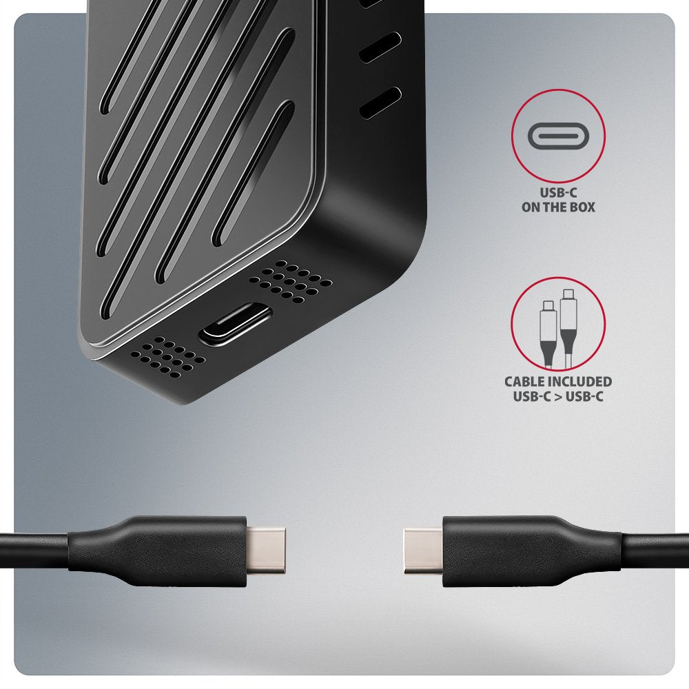EAN 8595247908483 - Axagon EEM2-20G NVMe-SSD-Gehäuse USB-C 3.2 20 Gbps 2230 - 2280 - schwarz Caja externa para unidad de esta imagen 12
