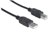 Cable Manhattan Usb 2.0, Usb-A A Usb-B, Macho A Macho, 3 M, Negro