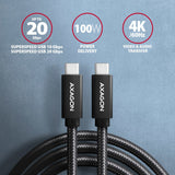 Axagon Hcm32-Cm20ab Cable Usb-C 3.2 Gen 2 Auf Usb-C 3.2 Gen 2, Negro - 2m