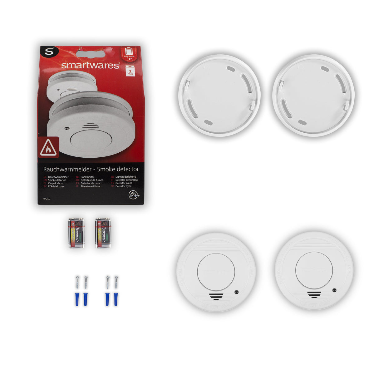 Detectores De Humo Ópticos En Color Blanco, 85 Db, 2 Uds