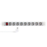 9er Regleta De Enchufes 19" Pdu Con Interruptor Logilink Gris Claro