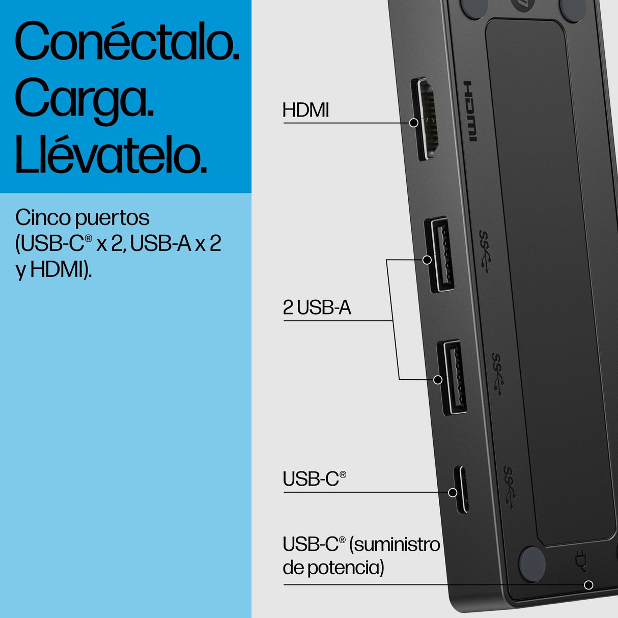 EAN 0197497618105 - HP USB-C Travel Hub G3 Acoplamiento USB 3.2 Gen 1 (3.1 Gen 1) Type-C Negro imagen 4