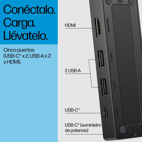 EAN 0197497618105 - HP USB-C Travel Hub G3 Acoplamiento USB 3.2 Gen 1 (3.1 Gen 1) Type-C Negro imagen 4