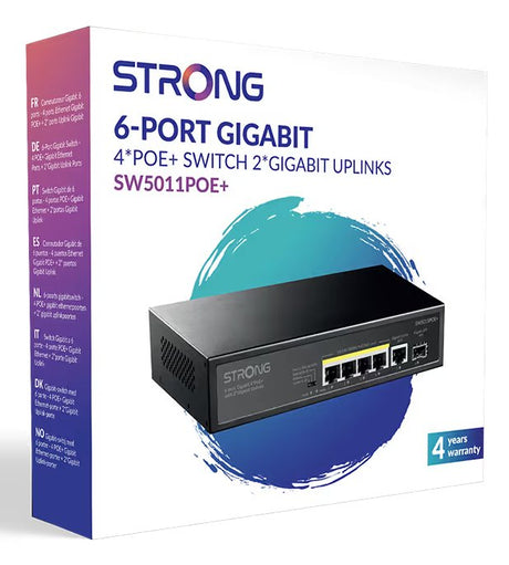 EAN 9120072379055 - Strong SW5011POE+ switch Gigabit Ethernet (10/100/1000) Energía sobre Ethernet (PoE) Montaje en pared/esc imagen 6