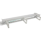 Inline® 16-Way Patch Panel, Keystone Empty Panel With 3 Brackets, 19", 1u Gris