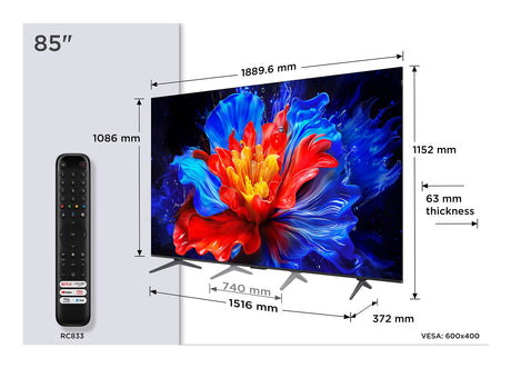 EAN 5901292525866 - TCL P8K 85P8K Televisor 2,16 m (85") 4K Ultra HD Smart TV Wifi Metálico 450 cd / m² imagen 11