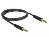 Delock 85791 Cable Conector Estéreo De 4,4 Mm De 5 Pines, Macho A Macho De 1 M Negro