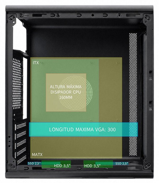 Caja Semitorre Atx M100 Negro Coolbox