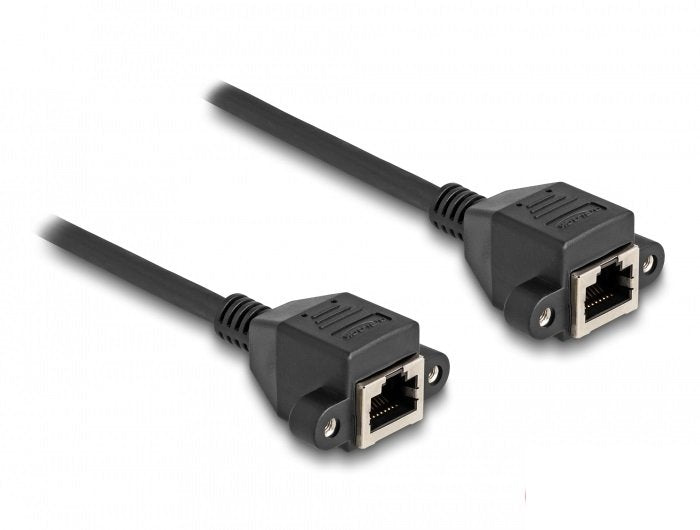 Delock 80197 Cable De Extensión Rj50 Hembra A Hembra S/Ftp 0,25 M Negro