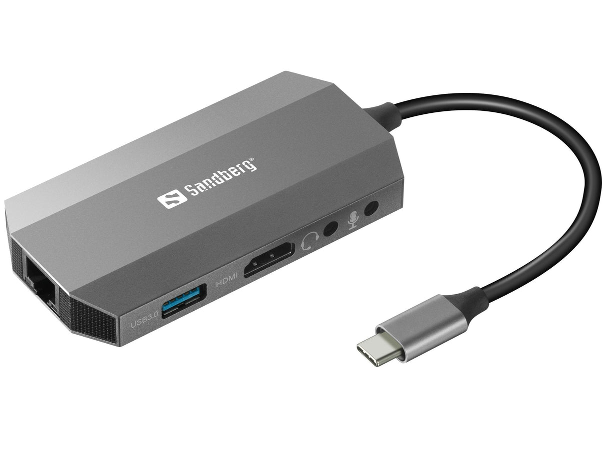EAN 5705730136337 - Sandberg 136-33 base para portátil y replicador de puertos Alámbrico USB 3.2 Gen 1 (3.1 Gen 1) Type-C Gri imagen 1
