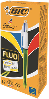 Bic Bolígrafo Fluor De 4 Colores Caja -12u-