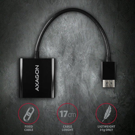 EAN 8595247904409 - Axagon RVH-VGAN adaptador de cable de vídeo 0,15 m HDMI tipo A (Estándar) VGA (D-Sub) Negro imagen 6