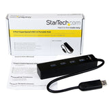 Startech Hub Usb 3.0 Super Speed Portatil 4 Puertos Negro St4300pbu3