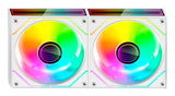 Kit 2 Ventiladores Pc  Auxiliar Mf-3d Prox2r Blanco Mars Gaming Argb/ Silencioso 12db / 12mm
