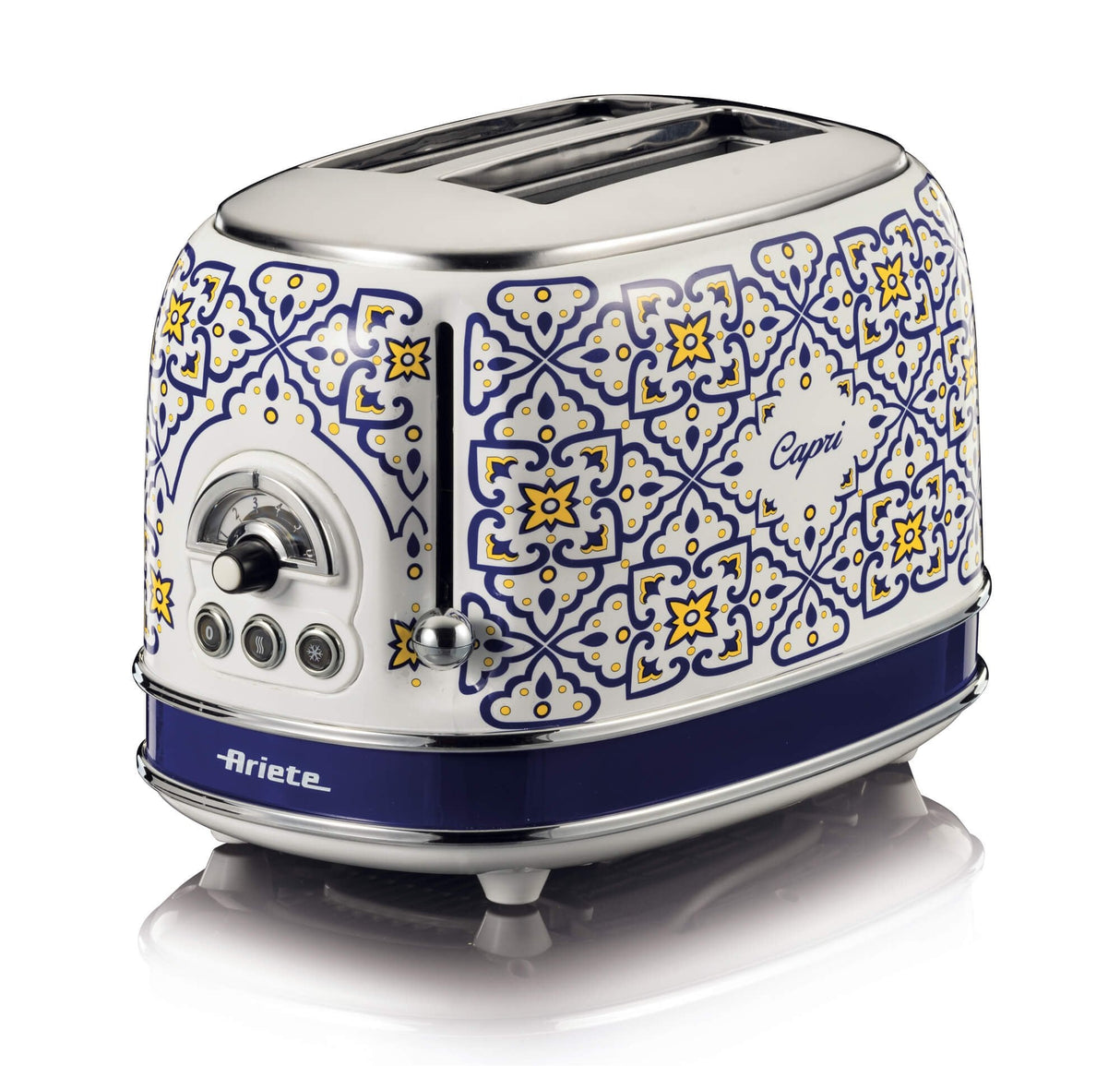 Ariete 2-Schlitz-Toaster Capri (Blanco/Mehrfarbig, 810 Watt, Para 2 Scheiben Toast) 0155ca