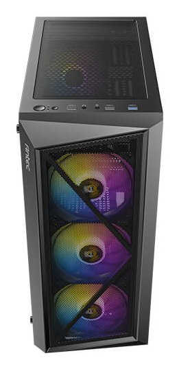 Caja Semitorre Atx Antec Ax67 Rgb Con Panel De Cristal (Negro)