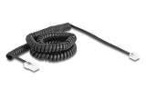 Delock Telefoncable   Spiralcable Rj11 Stecker Zu Rj45 Stecker Schwarz 5 M