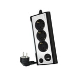 EAN 8433281011342 - Nanocable 10.37.0013-BK base múltiple 1,5 m 3 salidas AC Interior Aluminio, Negro imagen 1