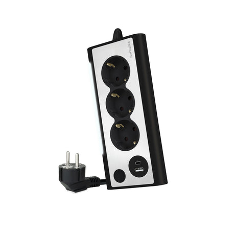 EAN 8433281011342 - Nanocable 10.37.0013-BK base múltiple 1,5 m 3 salidas AC Interior Aluminio, Negro imagen 1