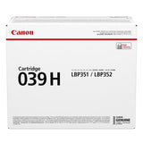 Toner Original Canon 039 H Negro Para Imageclass Lbp351dn, Lbp351x, Lbp352dn, Lbp352x, I-Sensys Lbp351x, Lbp352x, Satera Lbp351i