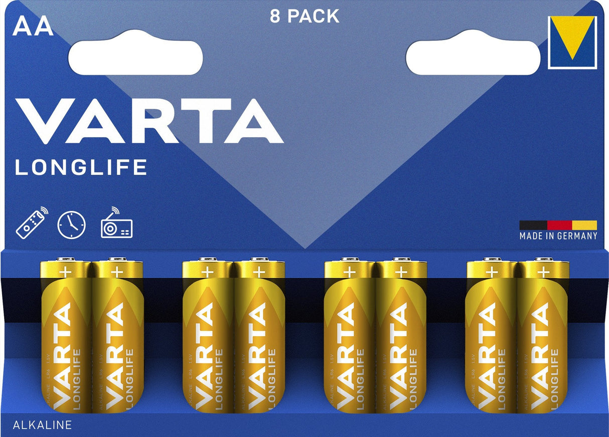 Varta Batería Longlife Mignon, Aa, Lr06, 1.5v Blister*8