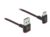 Delock Easy-Usb 2.0 Cable Typ-A Stecker Zu Easy-Usb Typ Micro-B Stecker Gewinkelt Oben   Unten 1,5 M Schwarz