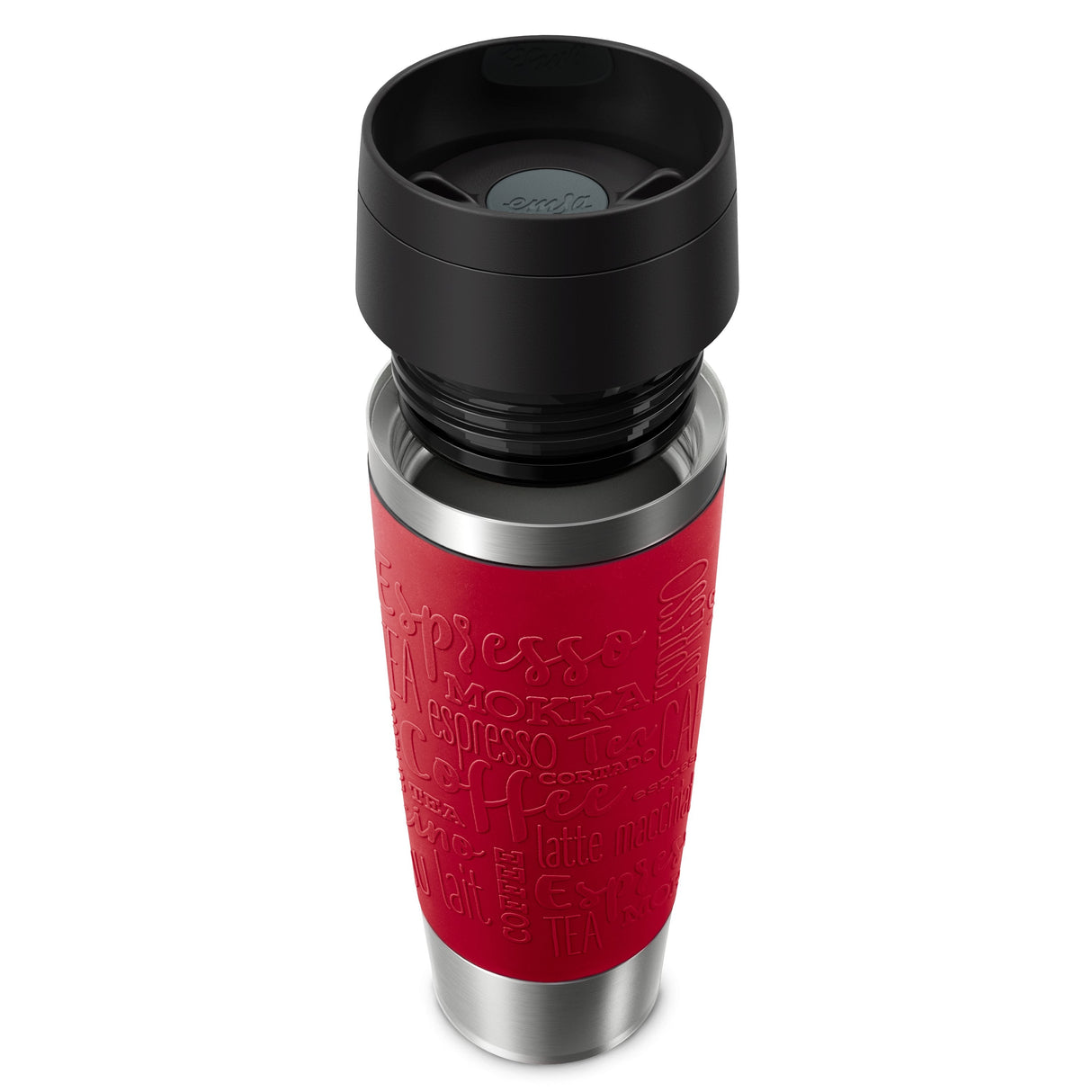 Emsa Travel Mug Taza Térmica Classic Grande Rojo Oscuro/Acero Inoxidable, 0,5 Litros N2022200