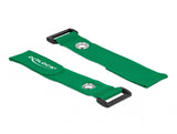 Delock Klett-Cablebinder Mit Schlaufe Und Befestigungsöse L 280 X B 38 Mm Grün 3 Stück