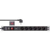Regleta Inline De 19", 6 Vías, Protección Contra Sobretensiones Y Sobrecargas, Interruptor