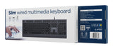 Gembird Slim Wired Multimedia Keyboard With Tipo C Adapter Us Layout