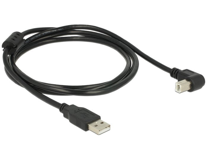 Delock Cable Usb 2.0 A Stecker > Usb 2.0 B Stecker 90 G Gewinkelt Unten 1.5 M Schwarz